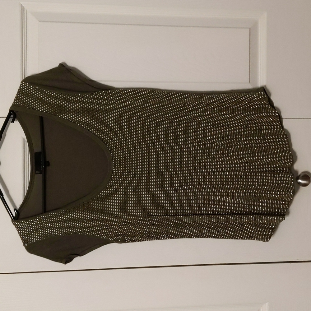 Olive Green t-shirt with sparkly front